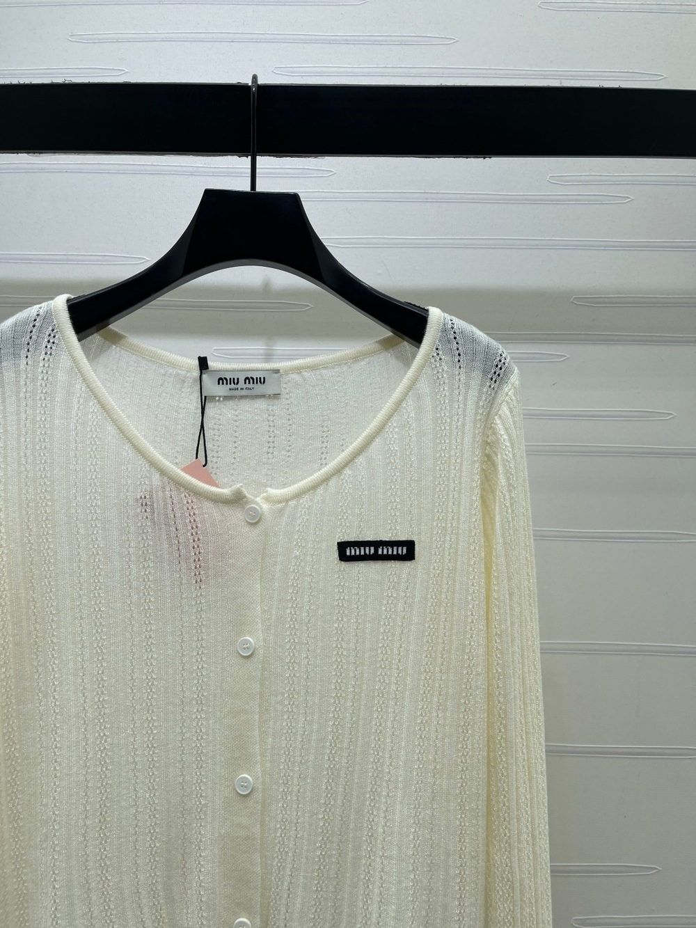 Miu Miu Cream Lace Cami & Knit Cardigan Two Piece Set - Picture 8 of 8